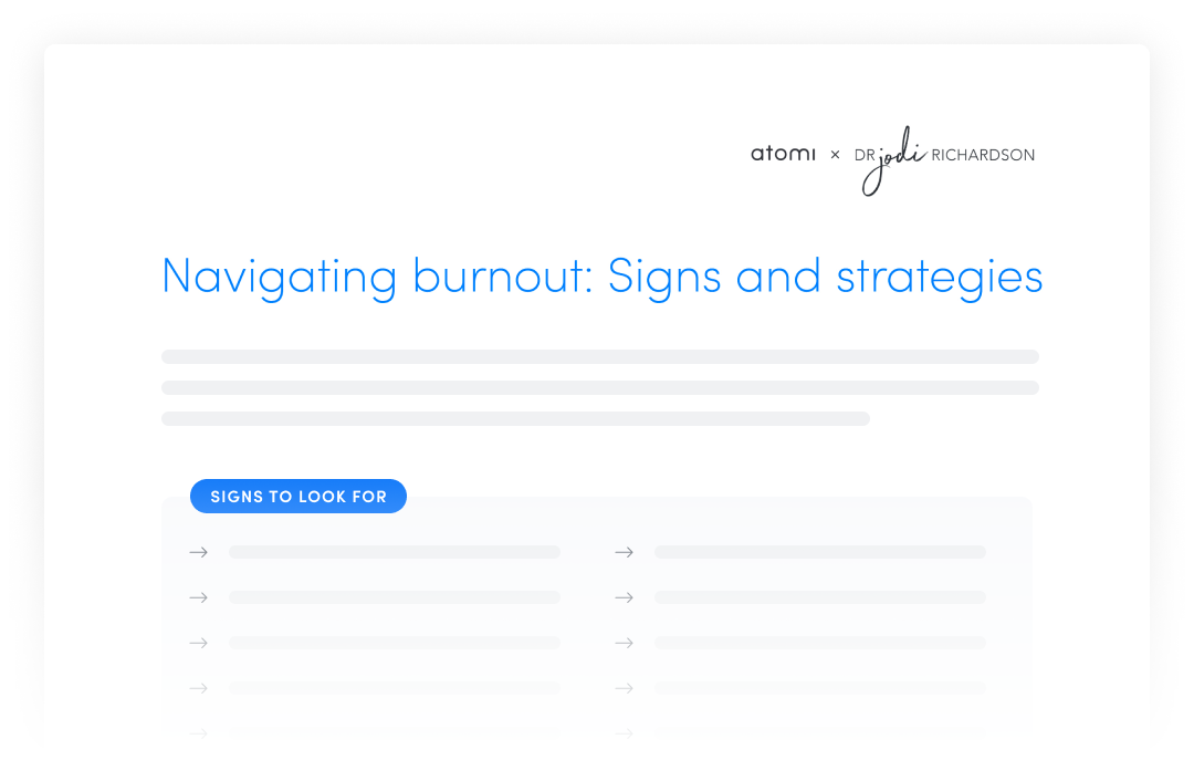 Illustration of the Navigating burnout: Signs and startegies resource